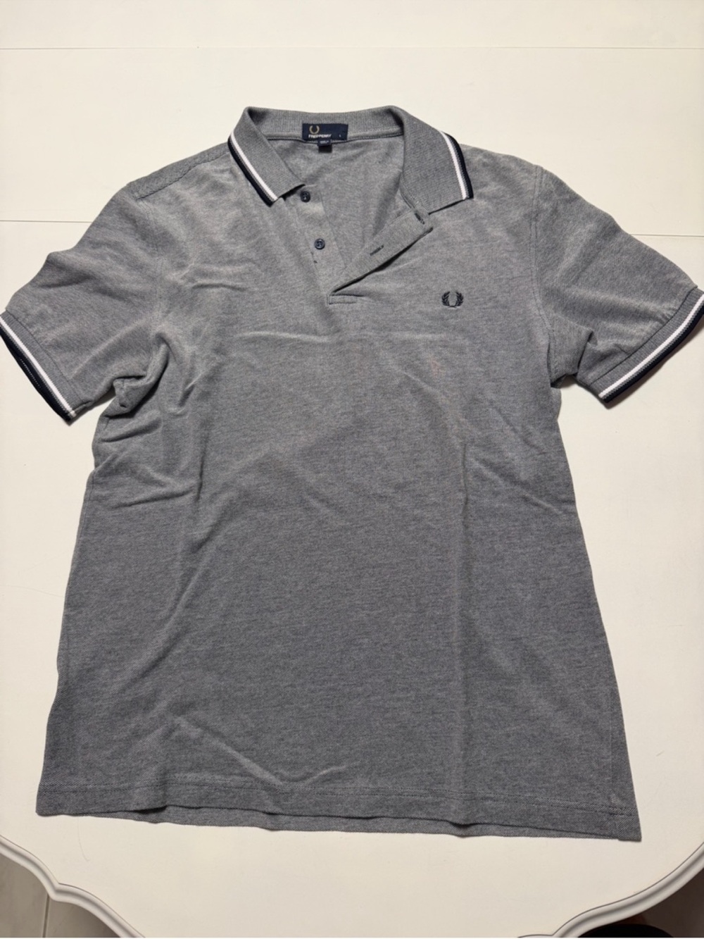 Fred Perry Grey Polo with Twin Tipping